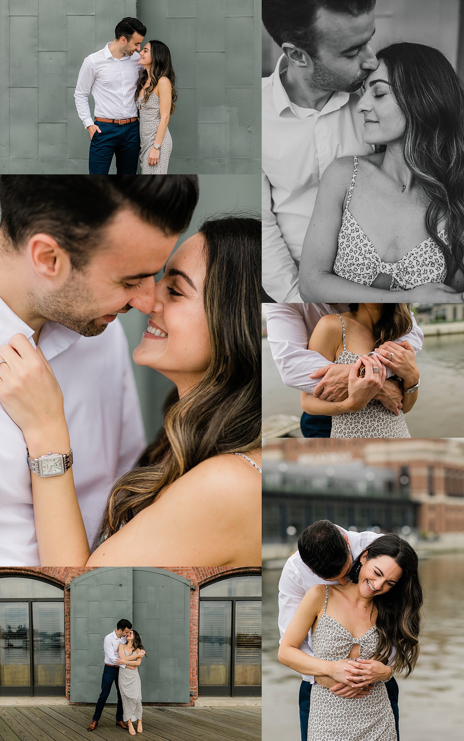 couple embraces tightly next to the water by jen Harvey Photography