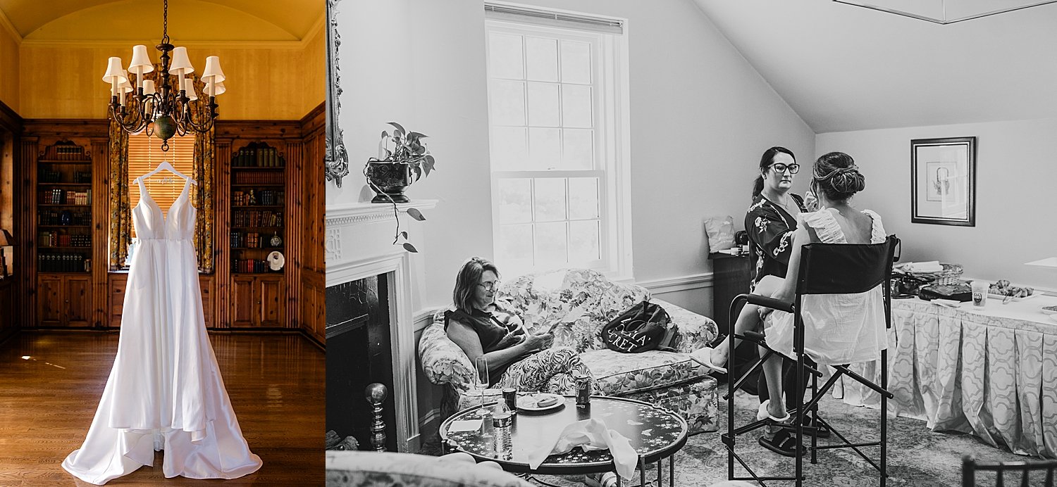 bride gets ready for her big day in suite by Jen Harvey Photography