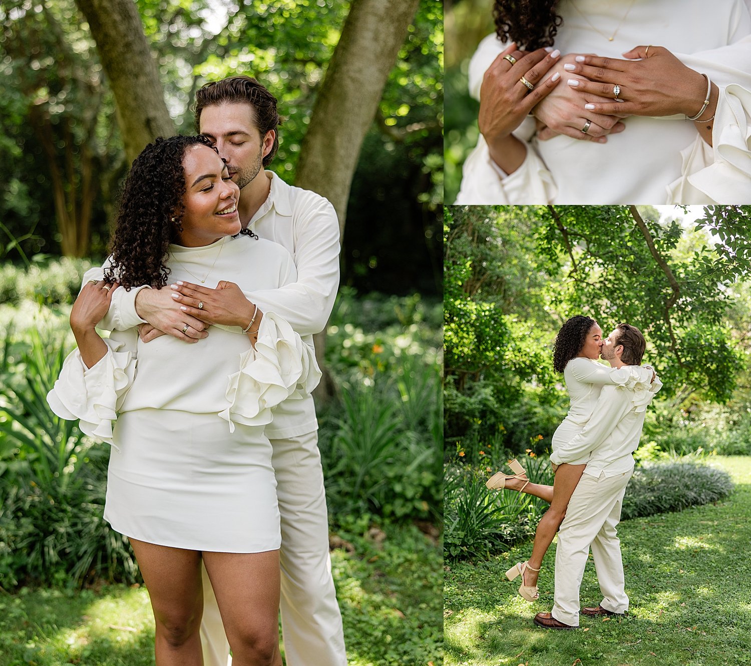 fiance spins his girl under big tree by Baltimore Wedding Photographer