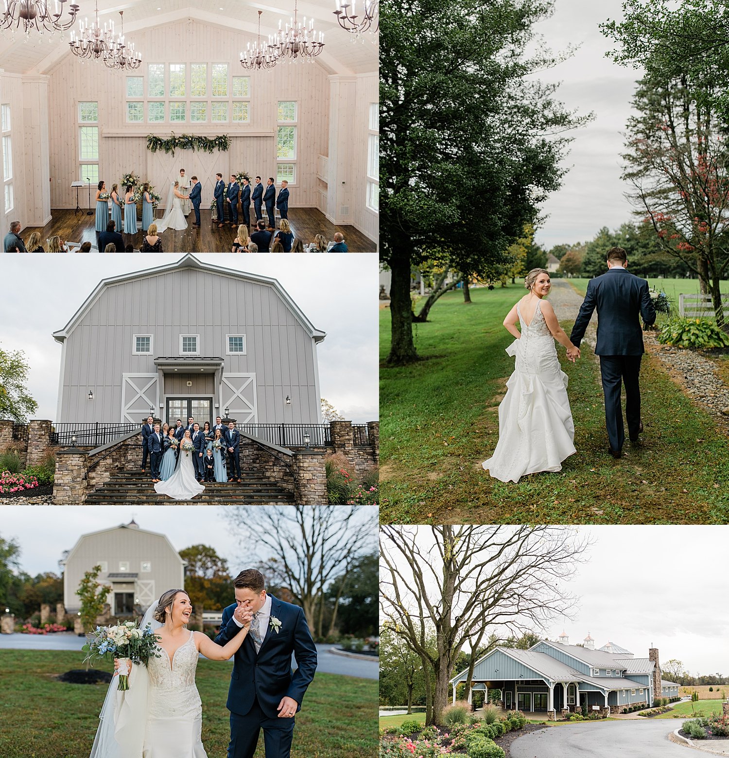 Newlyweds walk outside of large house by Baltimore wedding photographer