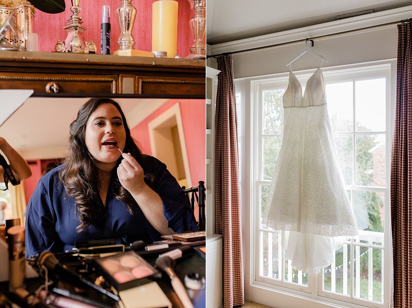 Bride getting ready for Washington DC micro wedding