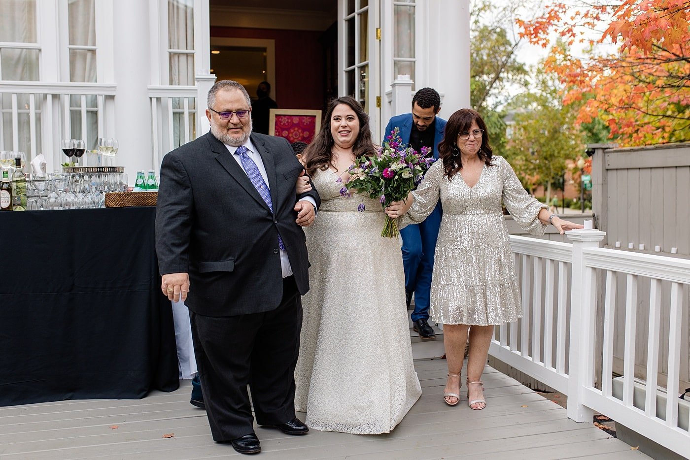Intimate backyard wedding ceremony on Washington DC wedding day