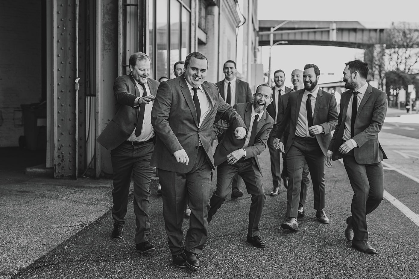 Fun groomsmen portraits in Baltimore, Maryland