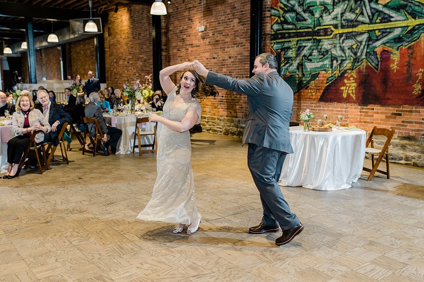 Bride and groom first dance at Baltimore, Md. wedding