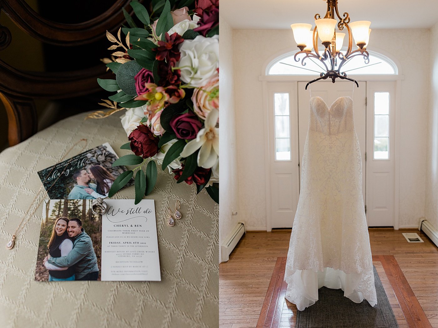 Bride getting ready on her wedding day