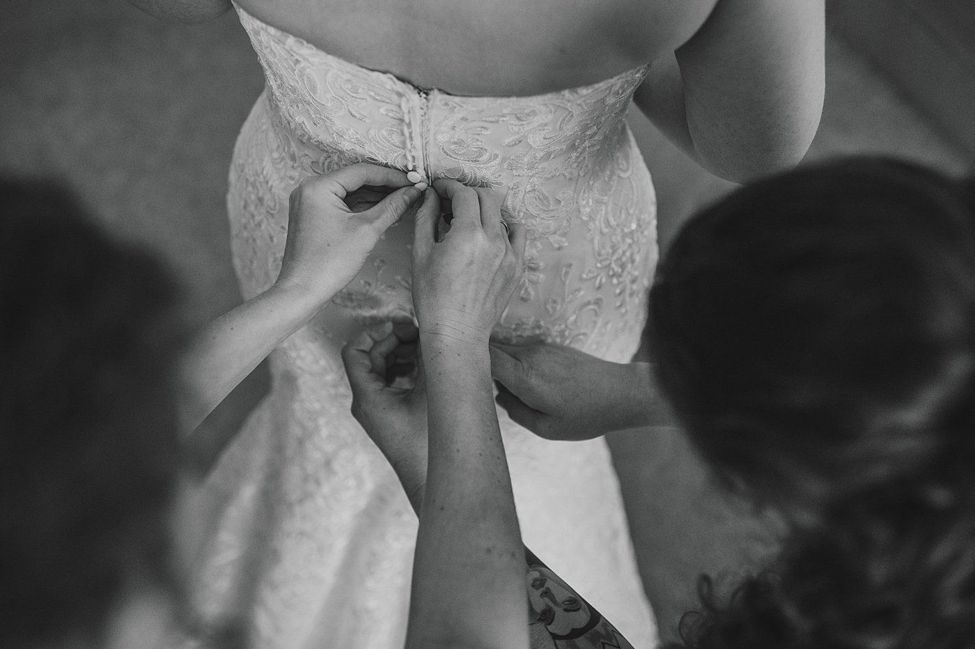 Virginia bride getting ready on her wedding day