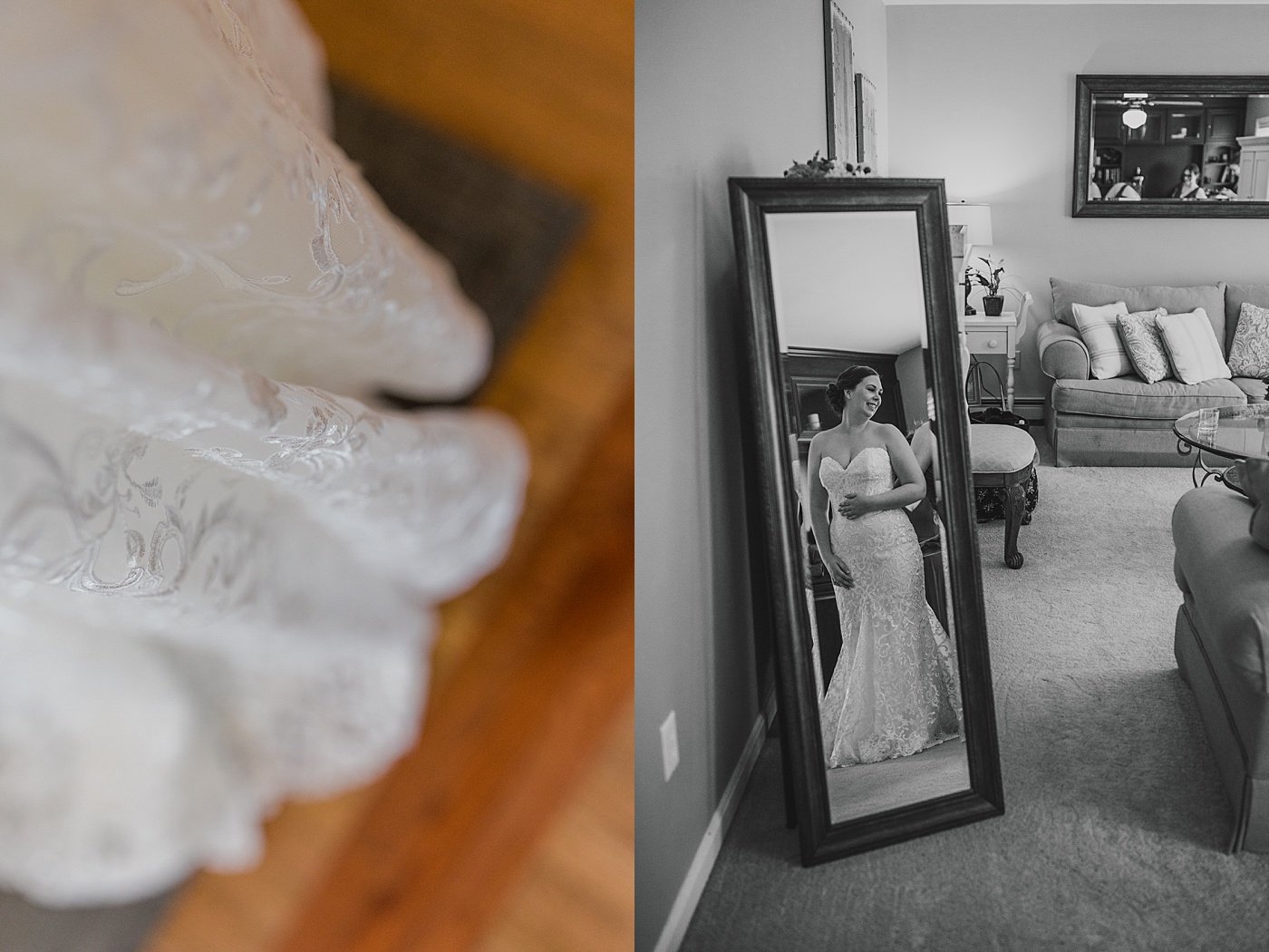 Virginia bride getting ready on her wedding day