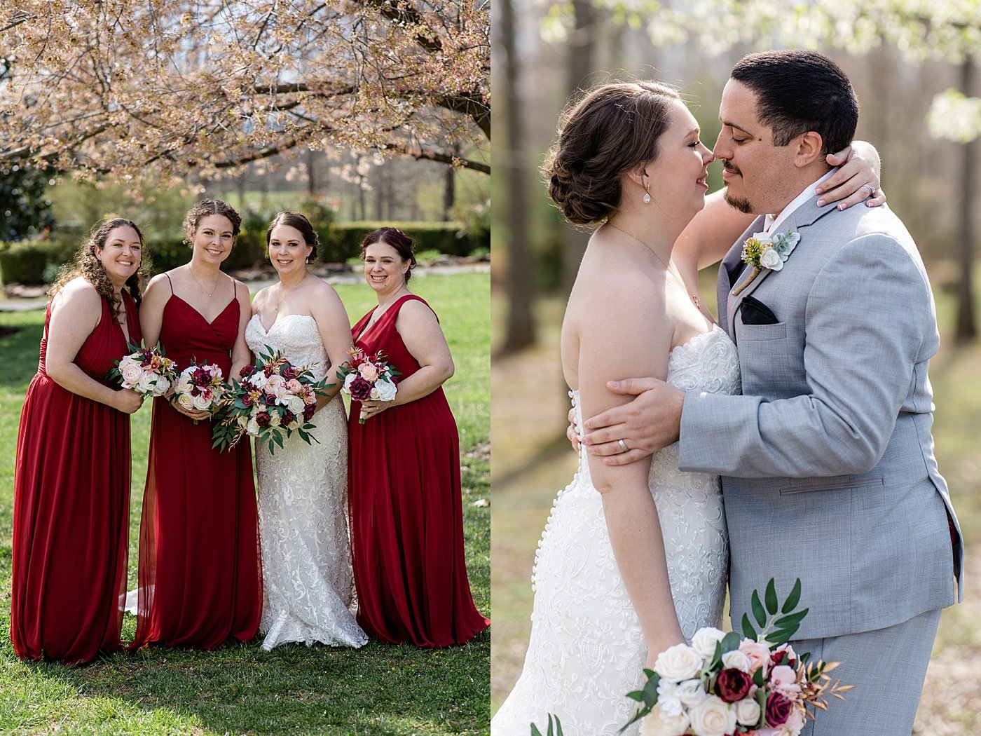 Winery wedding bridal party colors