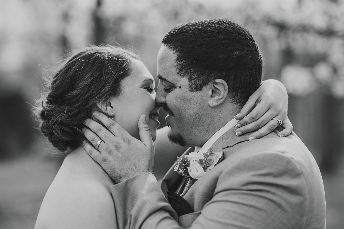 Romantic bride and groom portraits