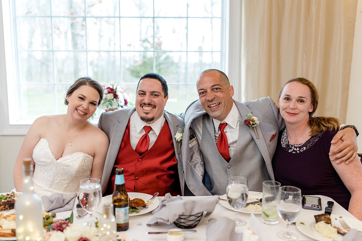 Virginia winery wedding reception guests smiling